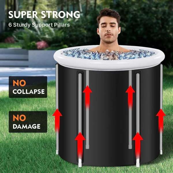 Ice Bath Bucket Folding Adult Bath Bucket Household Inflatable Folding Bathtub Outdoor Portable Ice Bath Bucket Set - Image 3