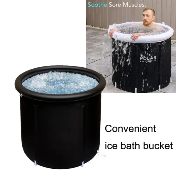 Ice Bath Bucket Folding Adult Bath Bucket Household Inflatable Folding Bathtub Outdoor Portable Ice Bath Bucket Set - Image 2