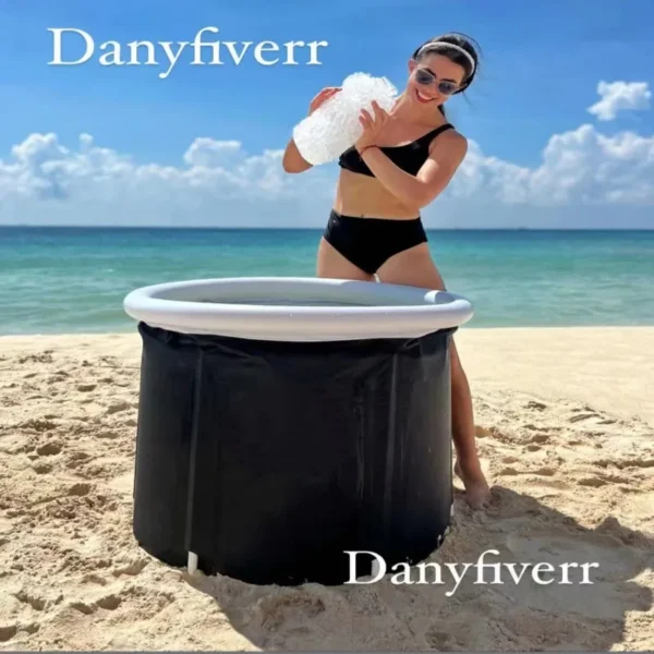 Ice Bath Bucket Folding Adult Bath Bucket Household Inflatable Folding Bathtub Outdoor Portable Ice Bath Bucket Set - Image 6