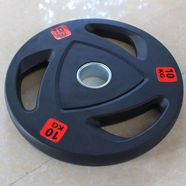 Three Hole Handheld Barbell Disc, Rubber Covered, Weight Lifting Weights, 5cm Hole Barbell Plates, Weight Lifting Weights - Image 2