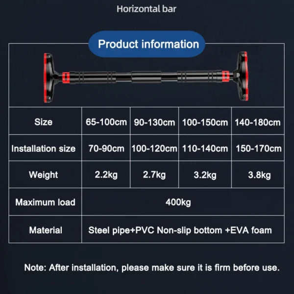 Adjustable Door Horizontal Bar Pull Up Arm Training Home Room Gym Fitness Ring Exercise Sport турник Equipment Bodybuilding - Image 2