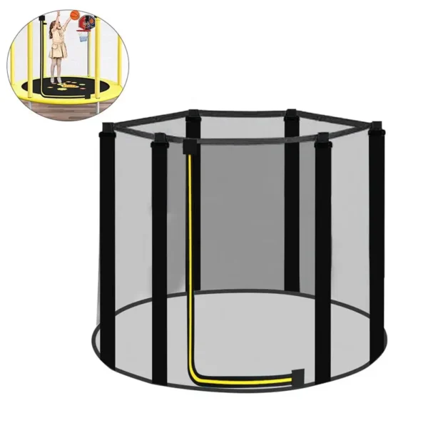 Round Kids Mini Trampoline Enclosure Net Pad Rebounder Outdoor Exercise Home Toys Jumping Bed Safety Net Protection Guard - Image 4