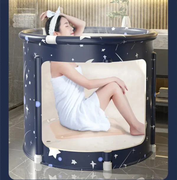 PVC Foldable Bath Tub for Adults Portable Bathing Tub Home Sitting Bath Tub Full Body Bath Tub Ice Bath - Image 3