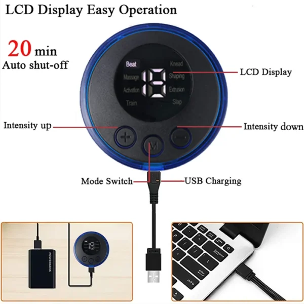 New USB Rechargeable EMS Muscle Stimulator ABS Arm 3 IN 1 Trainer Smart Wireless Fitness Abdominal Training Electric Body Slim - Image 2