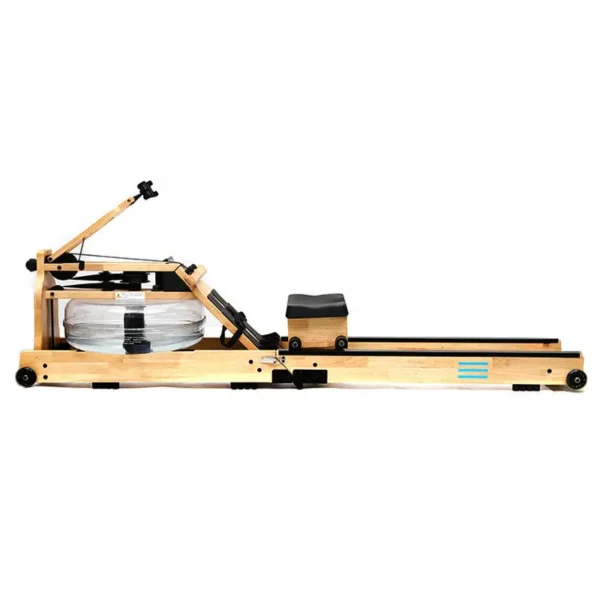 Water Resistance White Wax Wood Rowing Machine Bluetooth App Adjustable Water Resistance Rowing Machine - Image 4