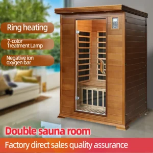 2 Year Warranty Home Red Cedar Sauna Room Far Infrared Carbon Plate Heating Perspiration Therapy Sweat Room Portable 1-2 person