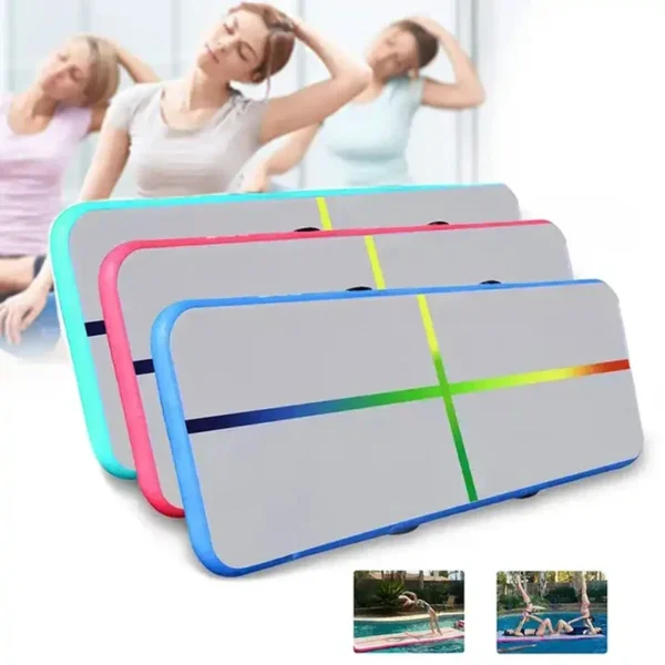 Air Tracks Inflatable Durable 1x0.6x0.1m Gymnastics Mat Tumbling Gym Mat With Colorful Line Indoor Yoga Floor For Training Use - Image 4