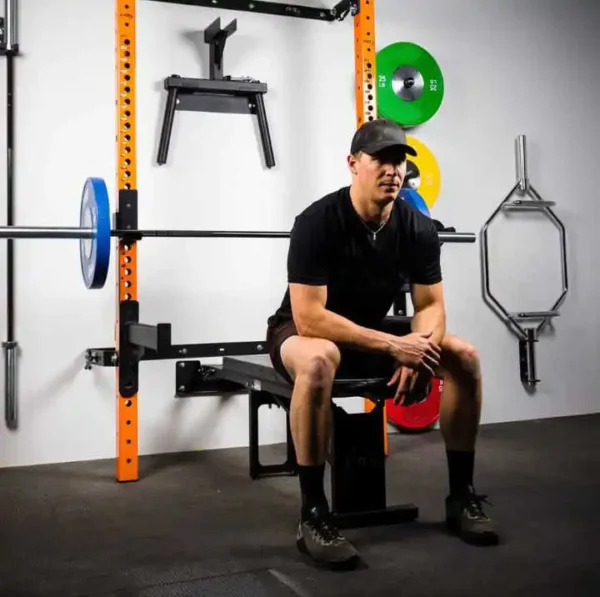 Commercial Multi-Function Wall-Mounted Folding Power Squat Rack for Home and Gym Use with Fitness Equipment Multi-Grip Bar - Image 2