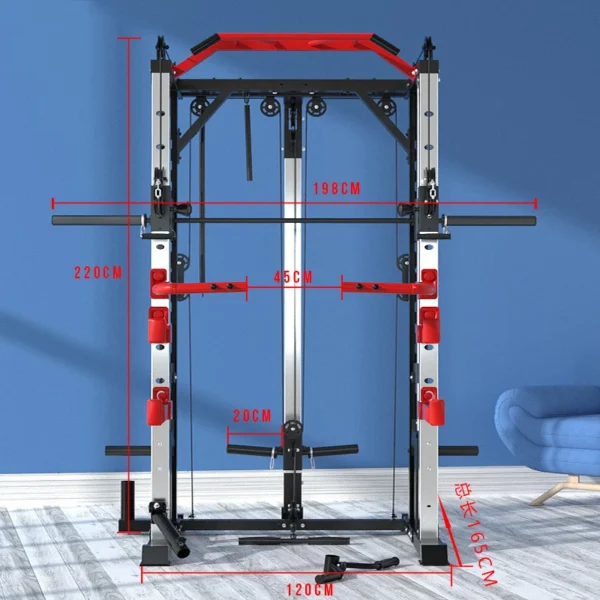 Smith machine squat rack, gantry stand, household comprehensive trainer, free squat bench press stand - Image 2