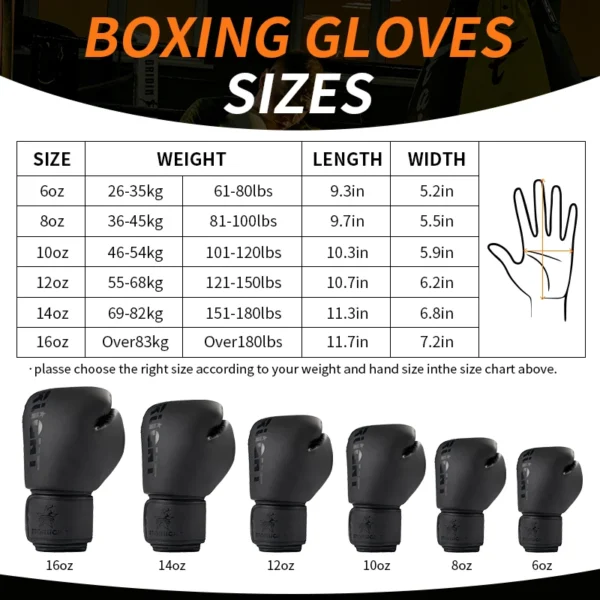 8/10/12 14 16 oz Boxing Gloves Professional Adult Boxing Muay Thai Fighting Gloves Men's and Women's Training Combat Gloves MMA - Image 2