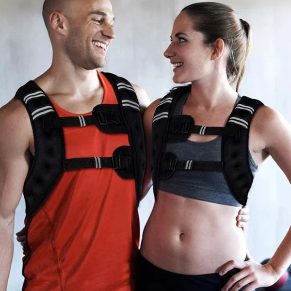 Weighted Vest 5KG Body Weight Vest Exercise Set with Reflective Stripe Double Adjustable Buckle Straps Home Gym Equipment - Image 2