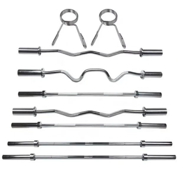 Weightlifting Bar Powerlifting Barbel Fitness Weightlifting Chrome Barbell Bar - Image 2