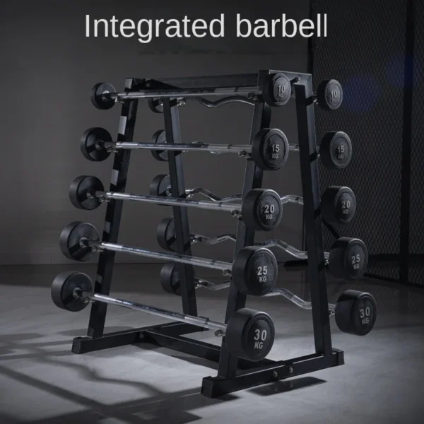 10 Pieces Fixed Barbell Set With Barbell Rack, 200KG Barbells Indoor Workout Equitment Gym Integrated Rubber Covered Barbell
