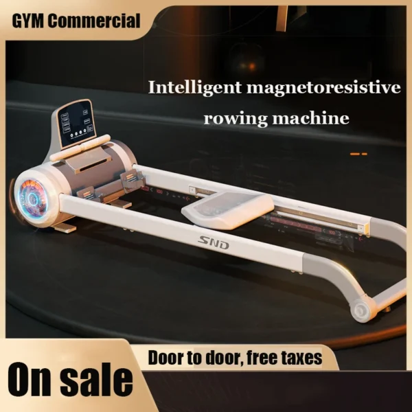 Super Fat Burning Intelligent Magnetic Reluctance Dual Track Rowing Machine, Home Gym Folding Fitness Equipment Rowing Machine - Image 2