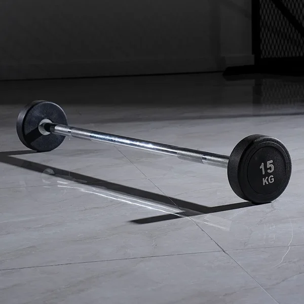 10 Pieces Fixed Barbell Set With Barbell Rack, 200KG Barbells Indoor Workout Equitment Gym Integrated Rubber Covered Barbell - Image 2