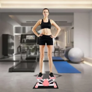Portable Mini Stepper & Stair Climber Machine Kit with Resistance Bands and Anti-Slip Pad Leg Exercise Equipment