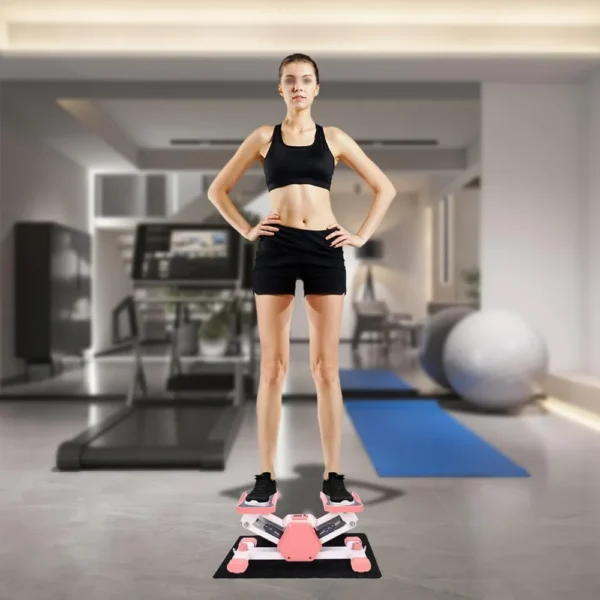 Portable Mini Stepper & Stair Climber Machine Kit with Resistance Bands and Anti-Slip Pad Leg Exercise Equipment