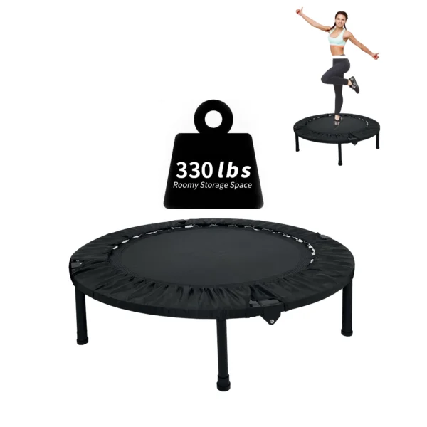 Foldable Mini Exercise Trampoline Portable Fitness Rebounder Sport for Adults Jumping Training Indoor/Outdoor for Home Workout