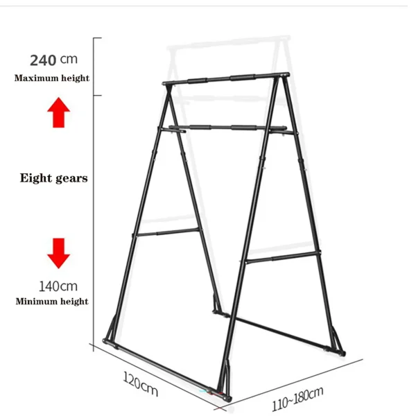 Best Quality Sturdy Steel Power Tower Foldable Free Standing Workout Station Pull-up Bar Home Gym Horizontal Bars - Image 6