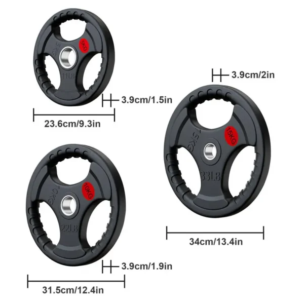 1Pair Rubber Weight Plates, 2-inch Grip Plate for Weightlifting and Strength Training, Anti-slip Cast Iron Weight Plates for Gym - Image 6