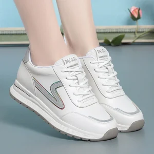 Spring Round Head Deep Mouth Sneakers Women Light Versatile Breathable Cross Casual White Shoes Forrest Tennis Sneaker