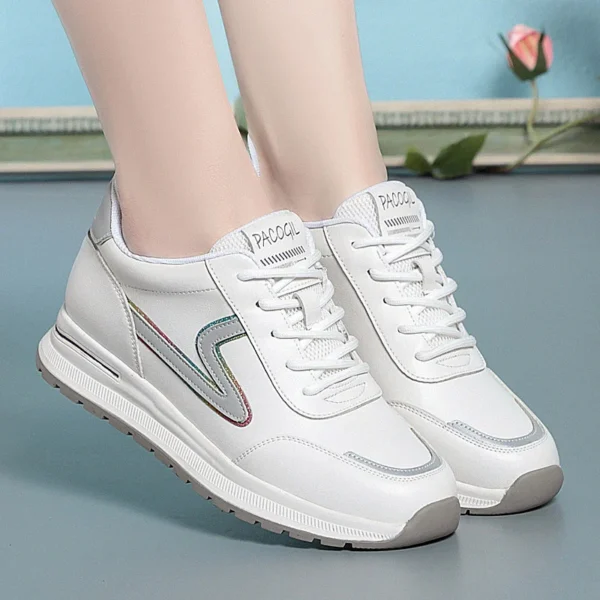 Spring Round Head Deep Mouth Sneakers Women Light Versatile Breathable Cross Casual White Shoes Forrest Tennis Sneaker