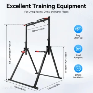 Foldable Triangular Pull up Bar Station Multifunctional Freestanding Traction Bar（200kg Capacity）for Strength Training