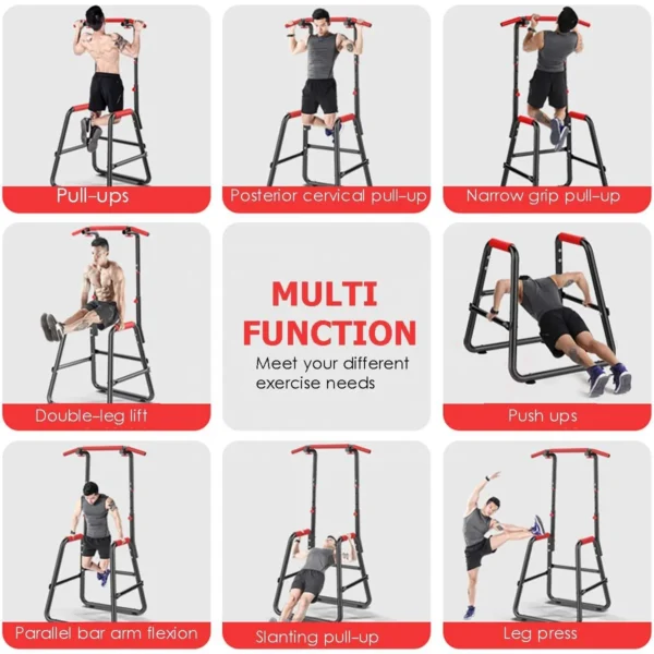 Indoor Height Adjustment Parallel Bars Home Fitness Pull up Tower Power Chin Station - Image 2