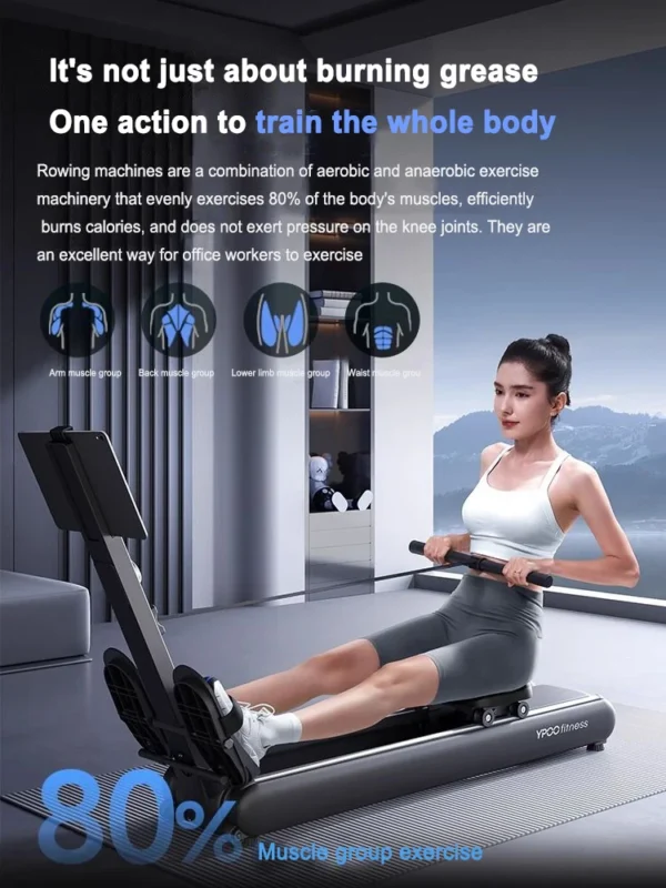 V2 Intelligent Rowing Machine Home Fitness Magnetron Indoor Fitness Equipment Foldable Magnetic Resistance Fitness Machine - Image 2