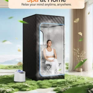 Sauna Box, Portable Sauna for Home, Personal Steam Sauna Tent with 1200W 3L Steamer Heater, 15 Levels, Remote Control, Foldable