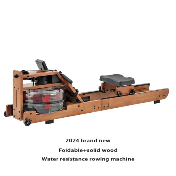 New Solid Wood Water Resistance Rowing Machine, Foldable, Aerobic Rowing Trainer - Image 2