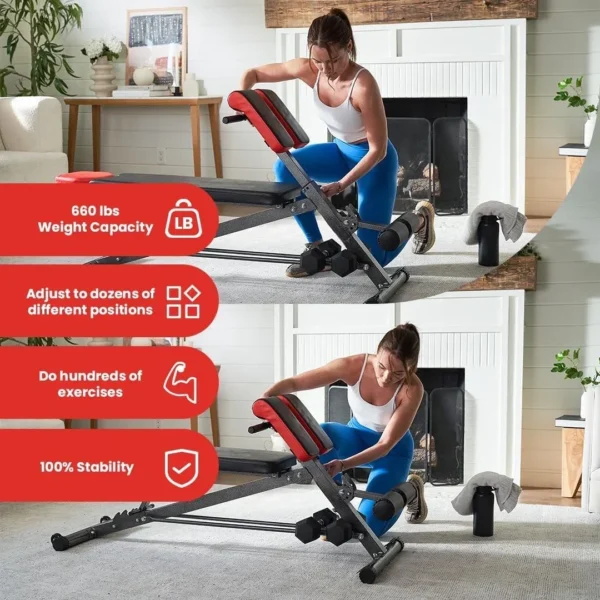 Hot sales Multi-Functional Adjustable Weight Bench forTotal Body Workout Hyper Back Extension, Roman Chair, Adjustable Ab Si - Image 4