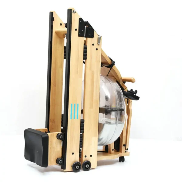 Water Resistance White Wax Wood Rowing Machine Bluetooth App Adjustable Water Resistance Rowing Machine - Image 5