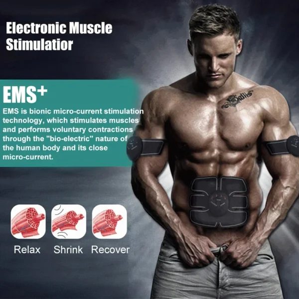 Electric EMS Muscle Stimulator Wireless Buttocks Trainer Abdominal ABS Stimulator Fitness Body Slimming Massager Sculpt Machine - Image 4