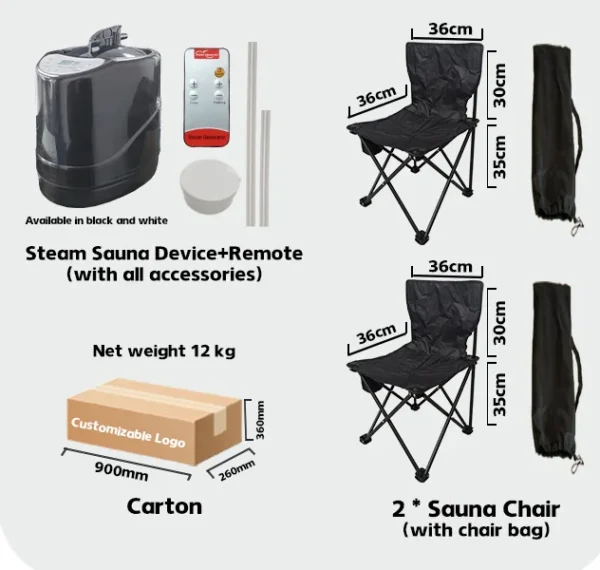 2024 Capsule Device Personal Large Bag Box Home Pot Outdoor Steam Portable Sauna Tent Room 2 Person Manufacturers with Steamer - Image 3
