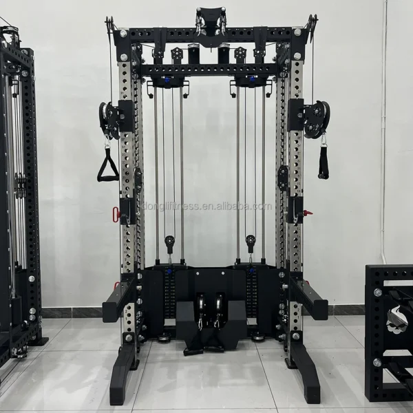 Folding Wall Cable Rack Integrated Trainer Squat Rack Free Bench Press Rack High Pull Down Wall Bird Comprehensive Trainer - Image 3