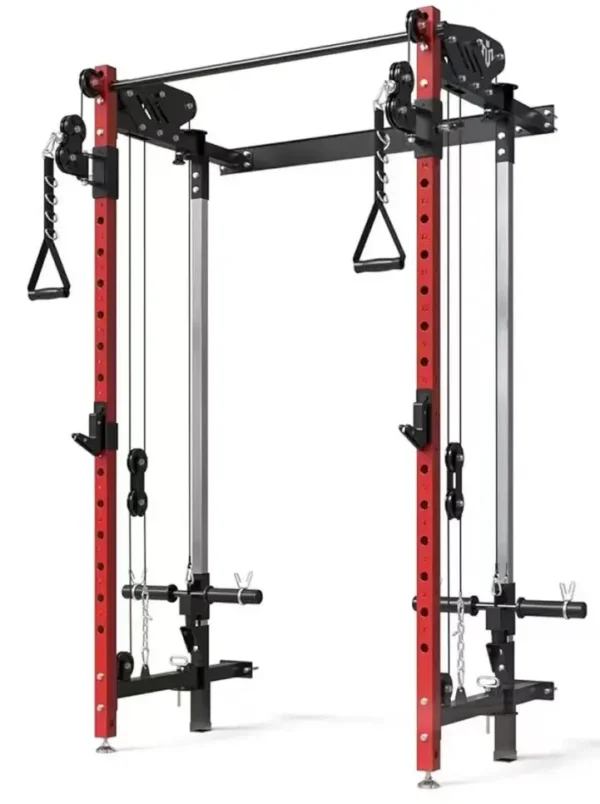 Folding Wall Cable Rack Integrated Trainer Squat Rack Free Bench Press Rack High Pull Down Wall Bird Comprehensive Trainer - Image 4