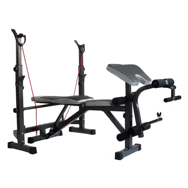 Artudatech Full Body Workout Adjustable Weight Bench Folding Bench Press W/Barbell Rack - Image 4