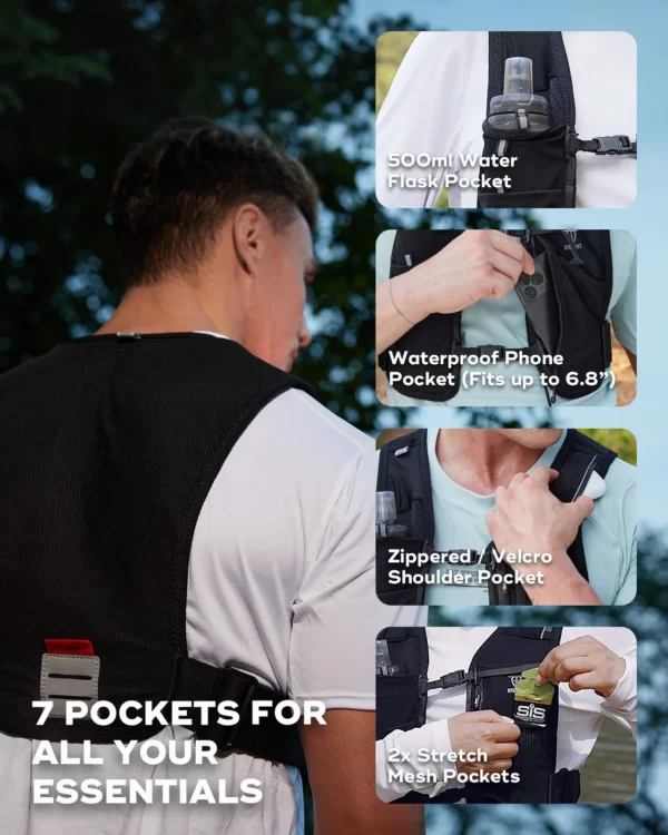 UTOBEST UTR113 Reflective Running Hydration Vest Adjustable Phone Holder for Training Cycling Night Running - Image 3