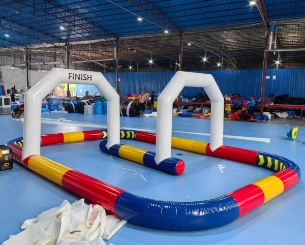 Inflatable Go Kart Race Tracks Inflatable Didi Car Race Track Sport Game Air Racing Bumper Car Happy Hopper Circuit For Kids - Image 3