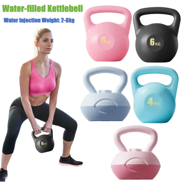 2-6kg Water-filled Kettlebell Soft Kettlebell Shock-Proof Dumbbell Weights Anti Slip Grip Hand Weights for Strength Training