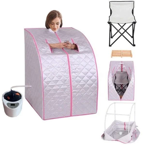 1000W Family Indoor Personal 1 Person Foldable Wet Steam SPA Slimming Remove Toxin Travel Portable Home Steam Sauna Room Tent - Image 3