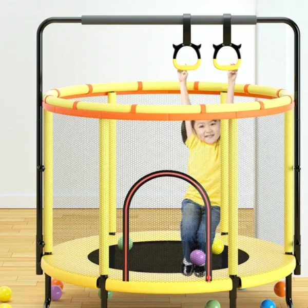 Trampoline for Children Exercise Trampoline with Protective Net Equipped Indoor Sports Entertainment Support 300 KG - Image 2