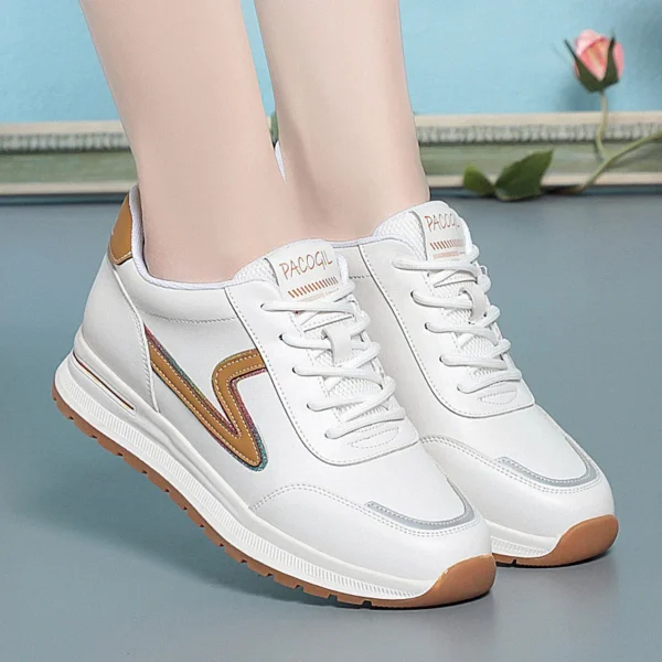 Spring Round Head Deep Mouth Sneakers Women Light Versatile Breathable Cross Casual White Shoes Forrest Tennis Sneaker - Image 2