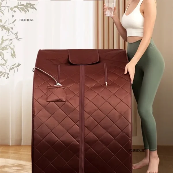 Portable Multi-sided Heating Far Infrared Sauna for Home Personal Sweating Box Relaxtion & Detox with Heating Foot Pad - Image 3