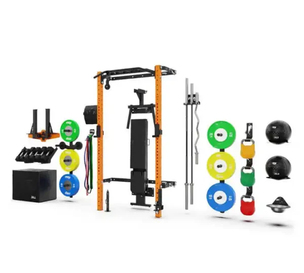 Commercial Multi-Function Wall-Mounted Folding Power Squat Rack for Home and Gym Use with Fitness Equipment Multi-Grip Bar - Image 4