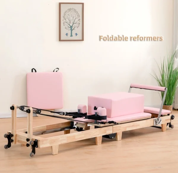 Studio Commercial Training Professional Reformer Folding Wood Foldable Reformer Machine Pilates - Image 6