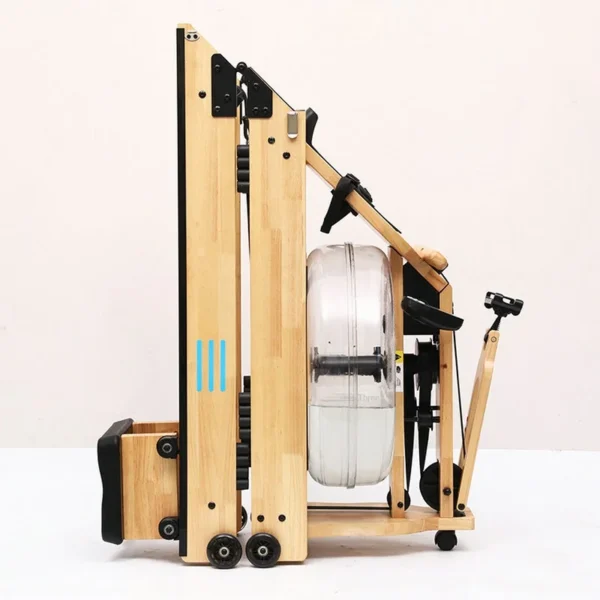 Water Resistance White Wax Wood Rowing Machine Bluetooth App Adjustable Water Resistance Rowing Machine - Image 6