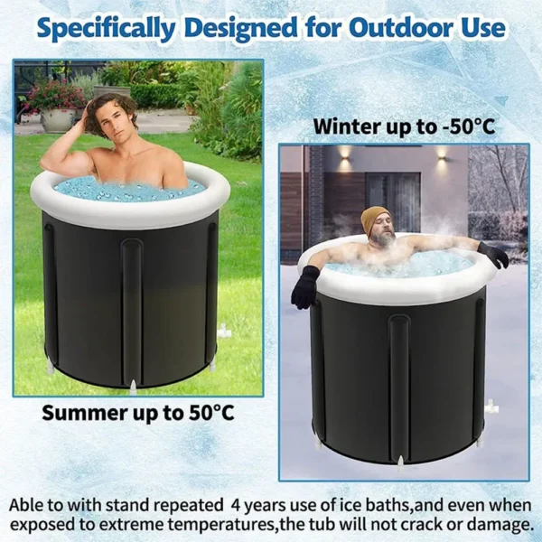 MAYZANEN Ice Bath Portable Collapsible Bathtub Thicken Large Adult Inflatable Bath Bucket Outdoor Water Therapy Cold Plunge Tub - Image 5