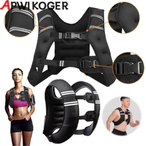Weighted Vest 5KG Body Weight Vests with Reflective Stripe Workout Vest Double Adjustable Buckle Straps for Women and Men